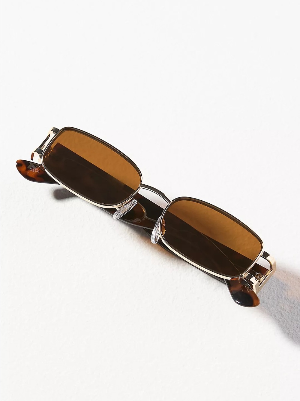 ANTHROPOLOGIE Rectangular Sunglasses Brown Tortoiseshell $27 Retail NWT